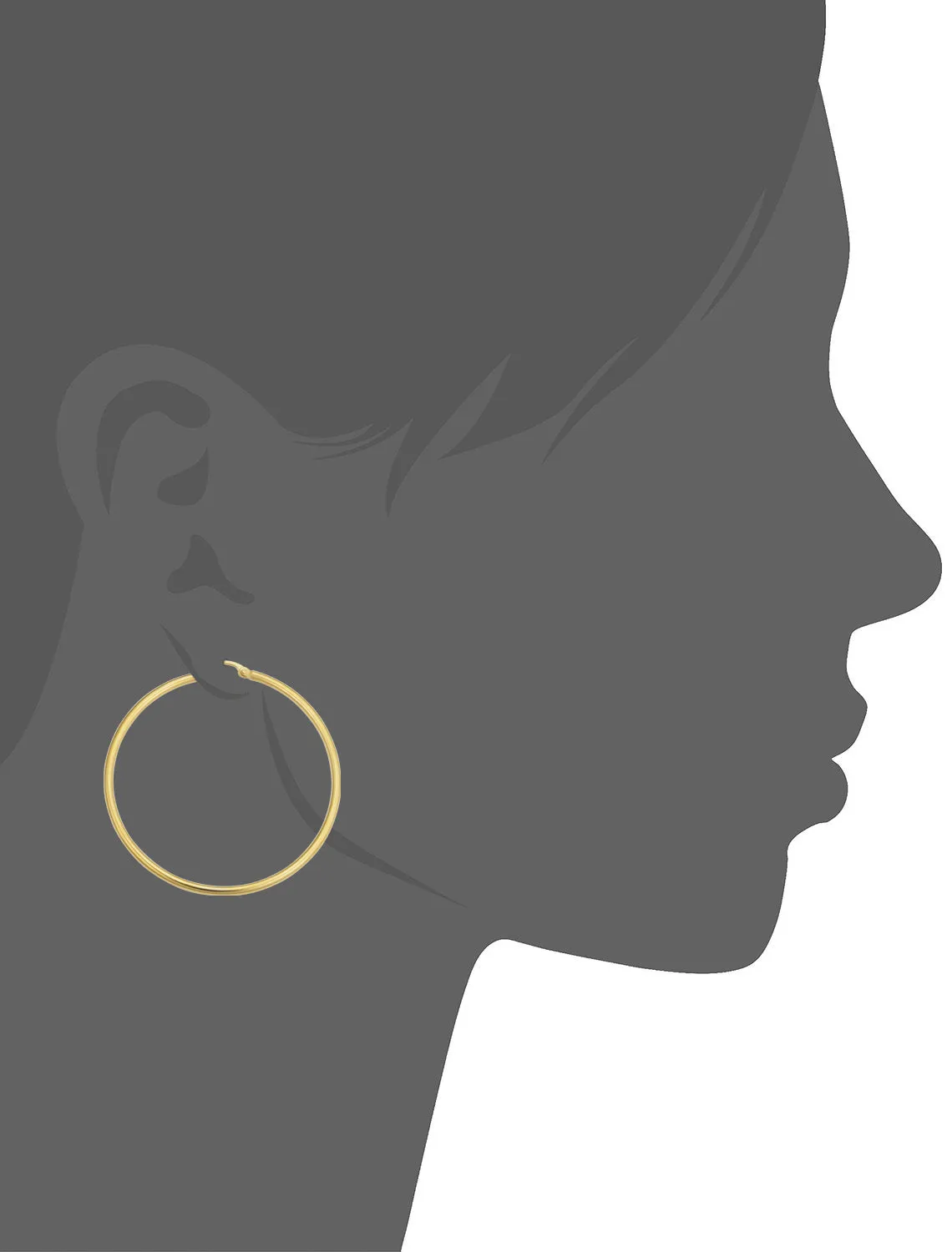 10k Yellow Gold Round Hoop Earrings (45 mm)