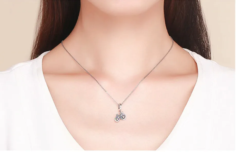Beach Cruiser Love Crystallized Charm 925 Sterling Silver