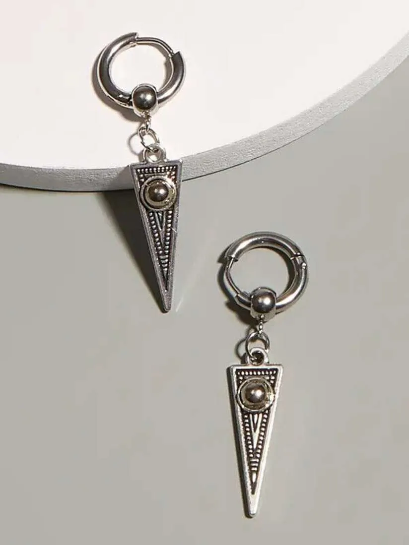 Black Metal Hoops for Men