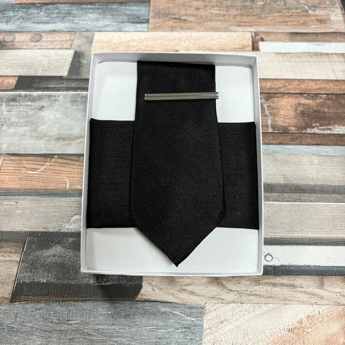 Black Shantung Tie