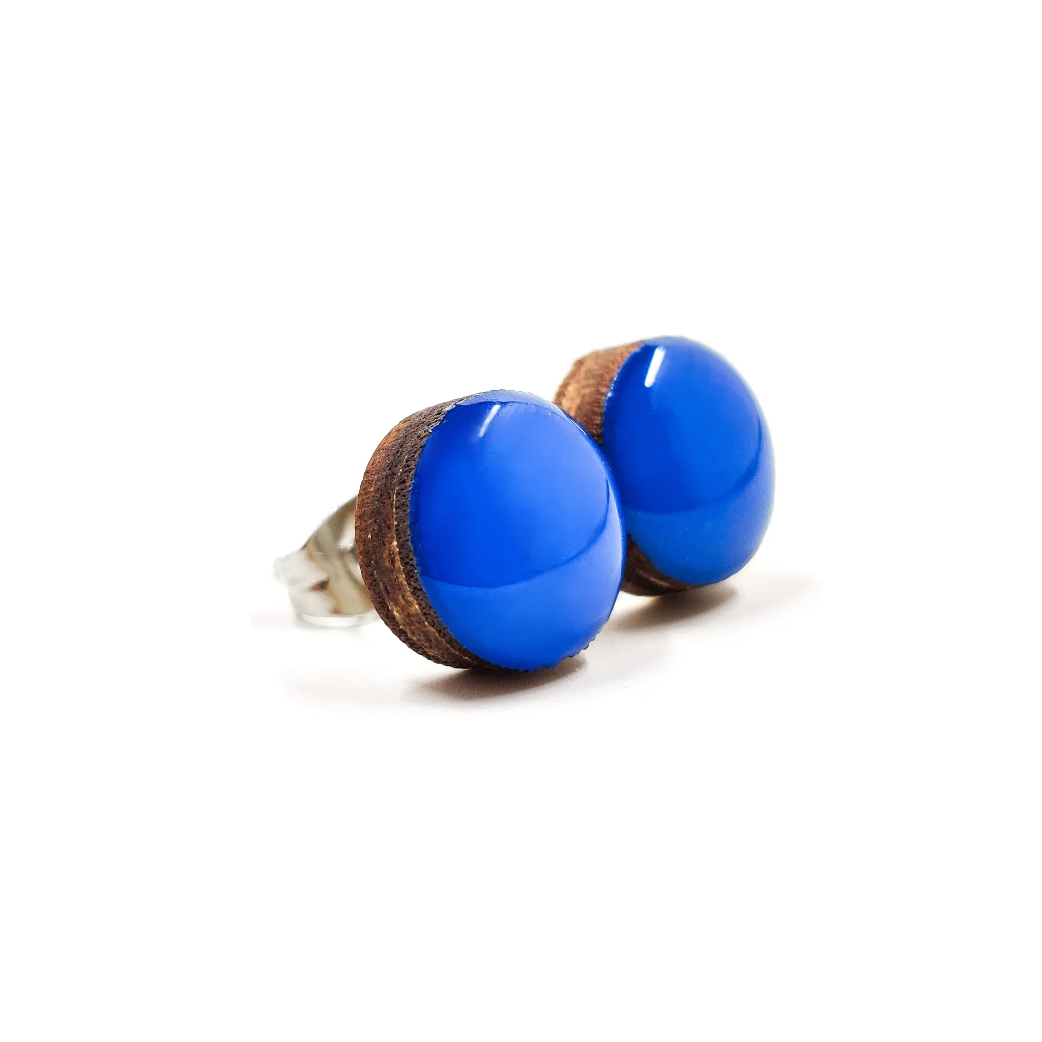 Bold Blue Stud Earrings by Candi Cove Designs