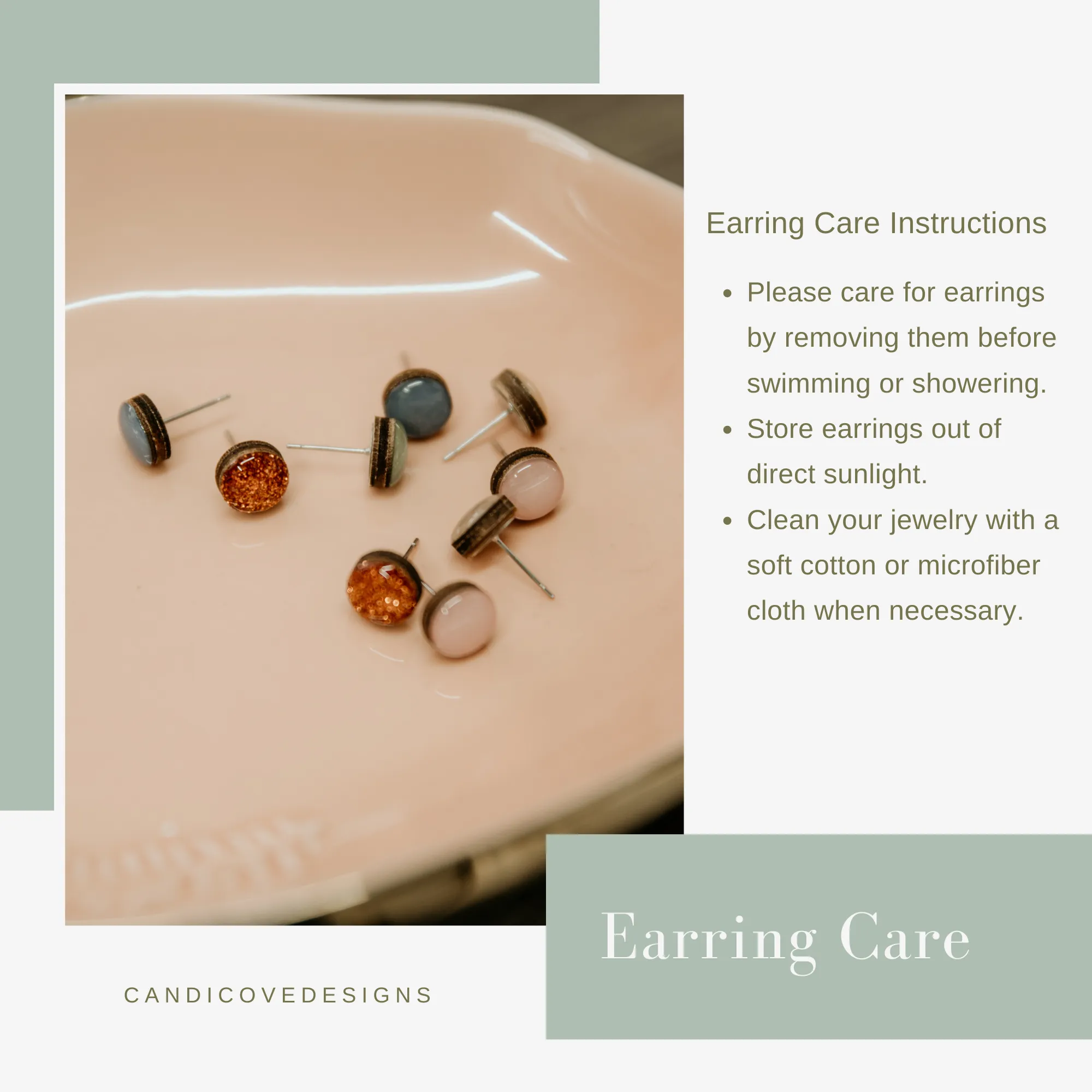 Bold Blue Stud Earrings by Candi Cove Designs