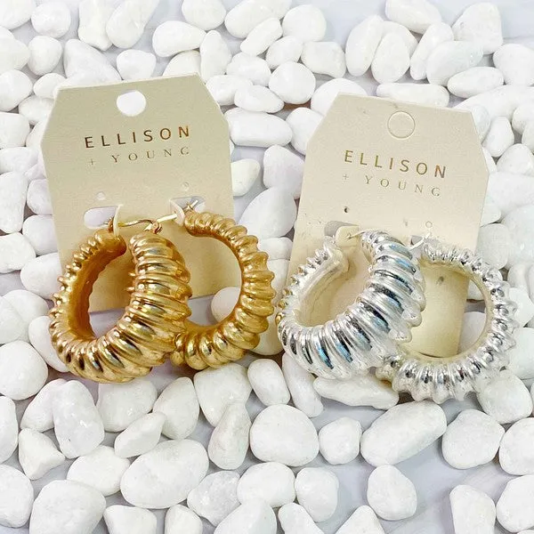 Bold In Pleats Hoop Earrings