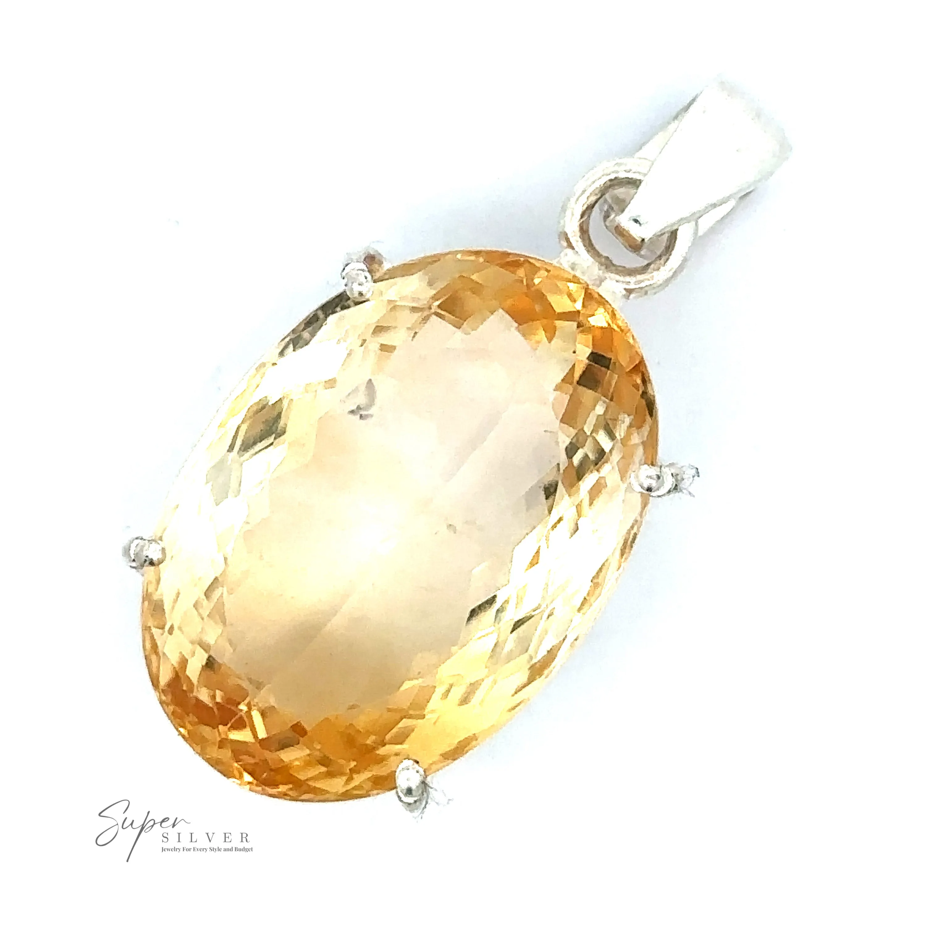 Brilliant Pronged Citrine Pendant