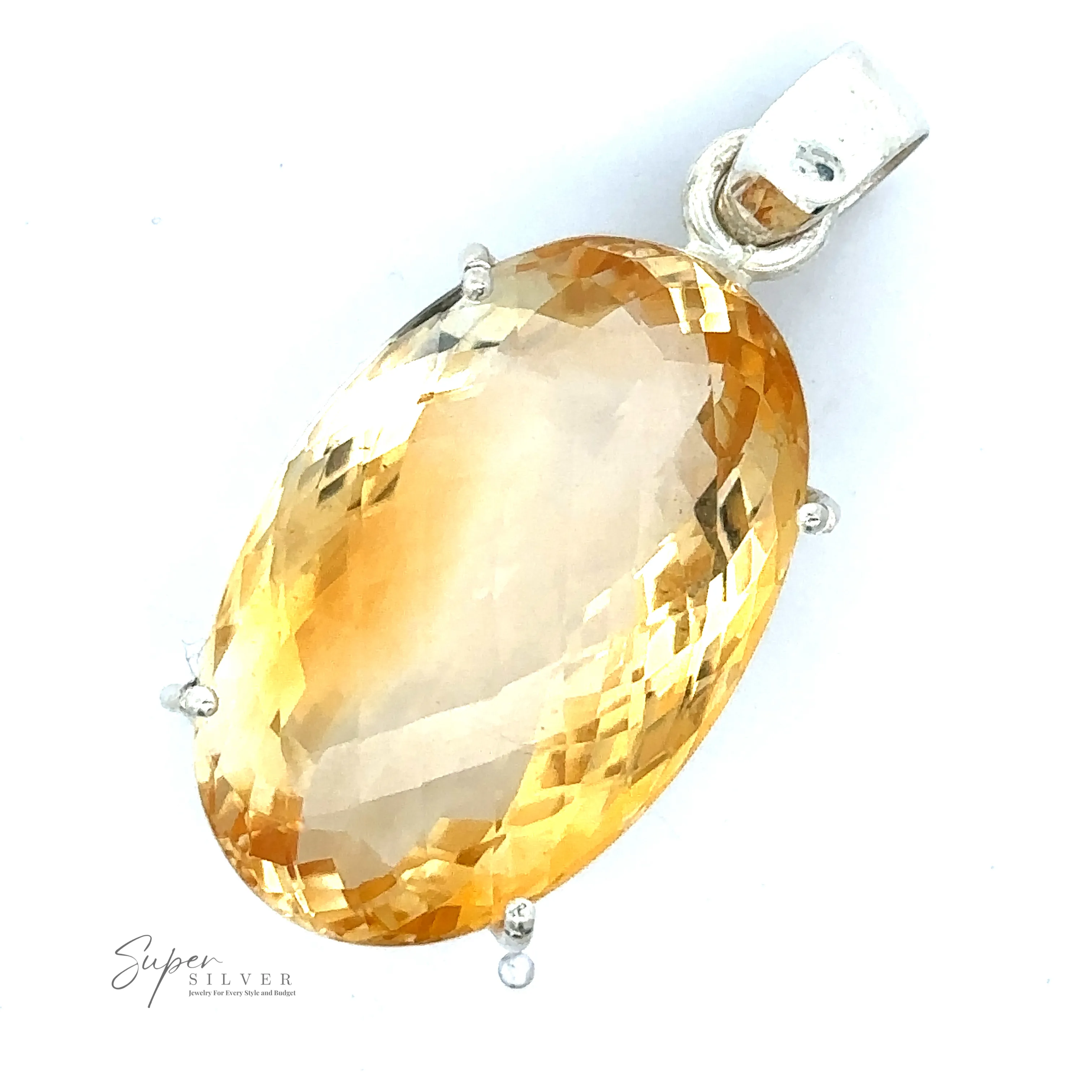 Brilliant Pronged Citrine Pendant