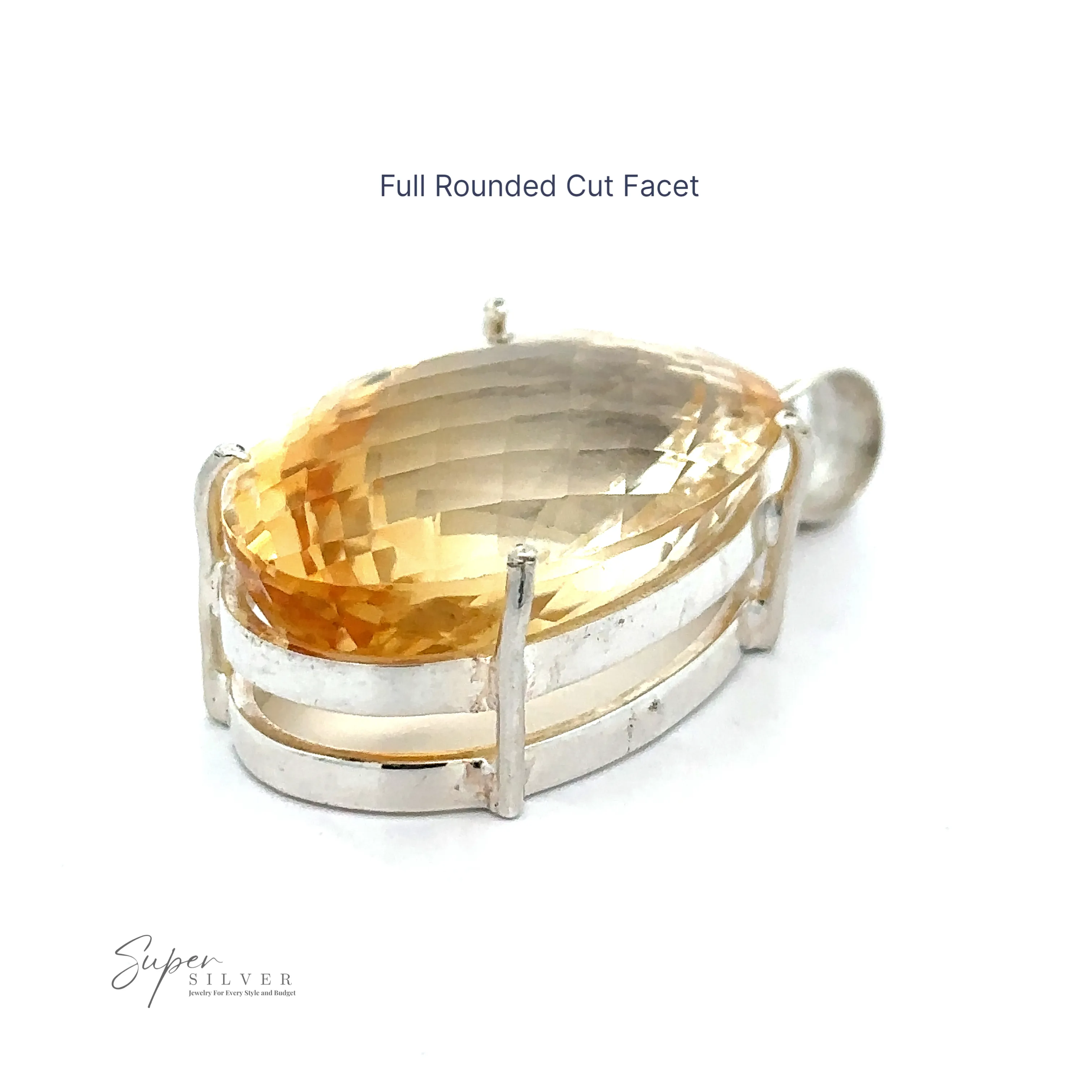 Brilliant Pronged Citrine Pendant