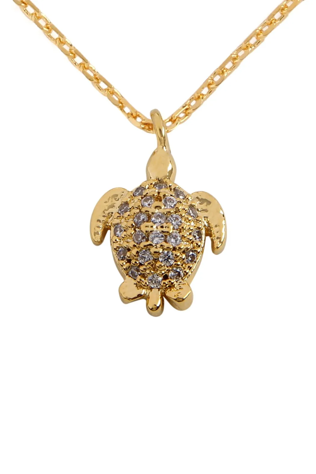 Cast Turtle Pave Necklace