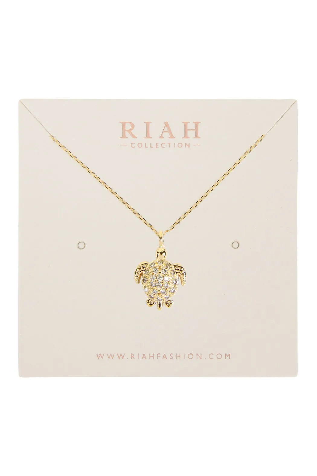 Cast Turtle Pave Necklace