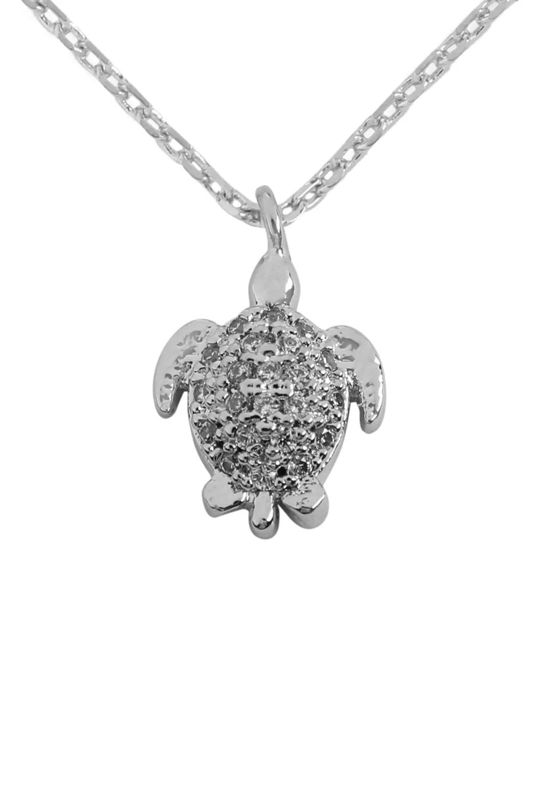 Cast Turtle Pave Necklace