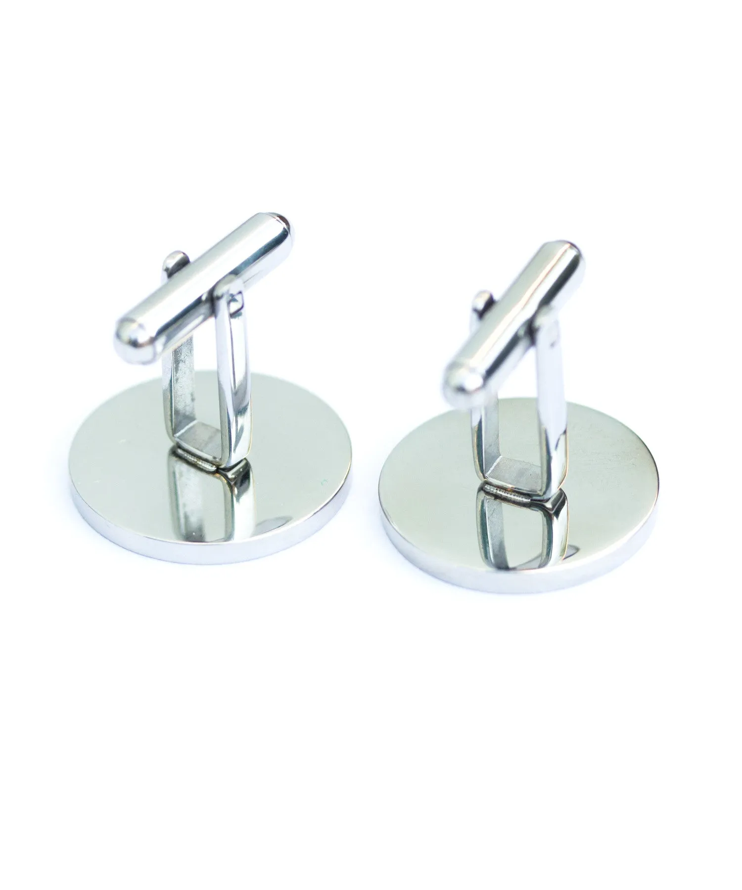 Circuit board cufflinks in stainless steel (no resin coating)