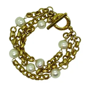 Coco Triple Strand Gold Bracelet