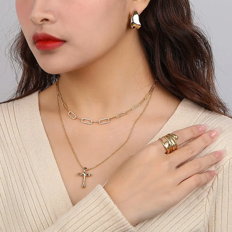 Cross Necklace Gold Vermeil