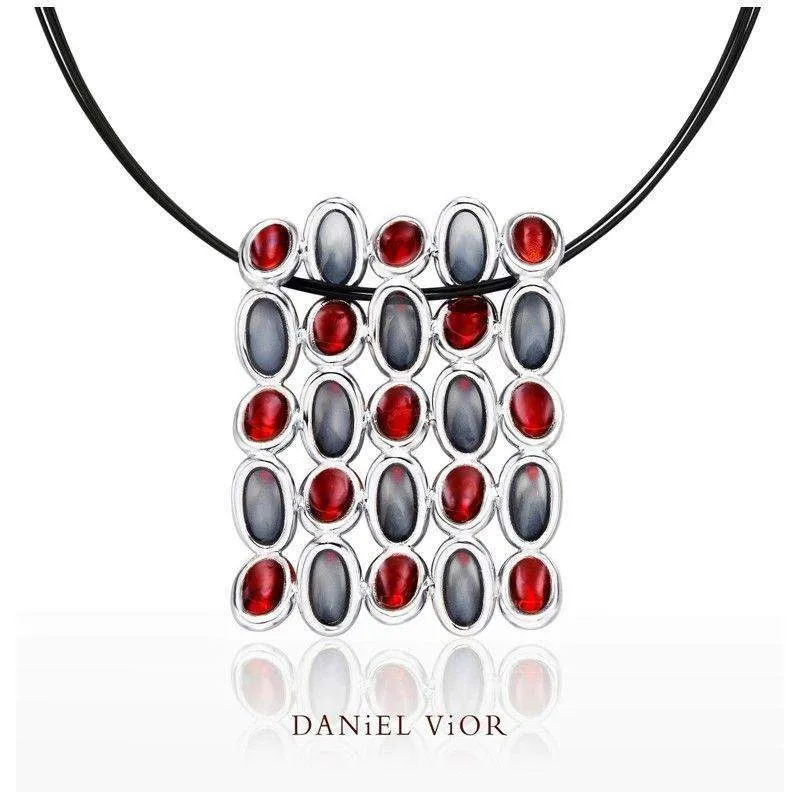 Elipses Red Enamel Necklace - 766850