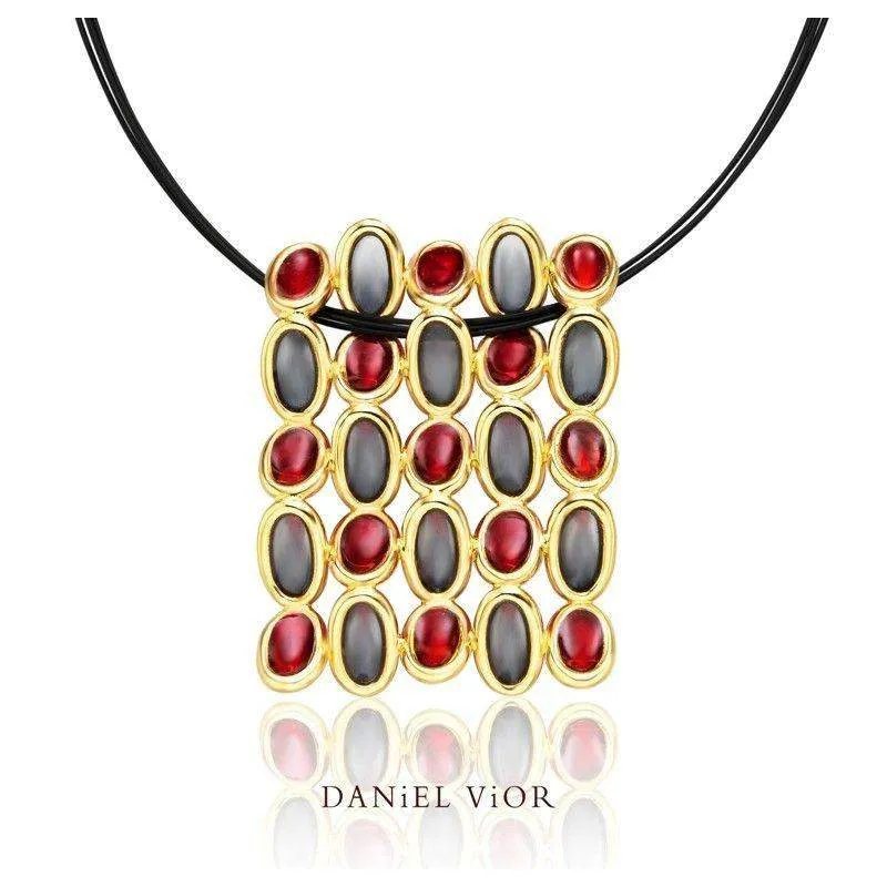 Elipses Red Enamel Necklace - 766850