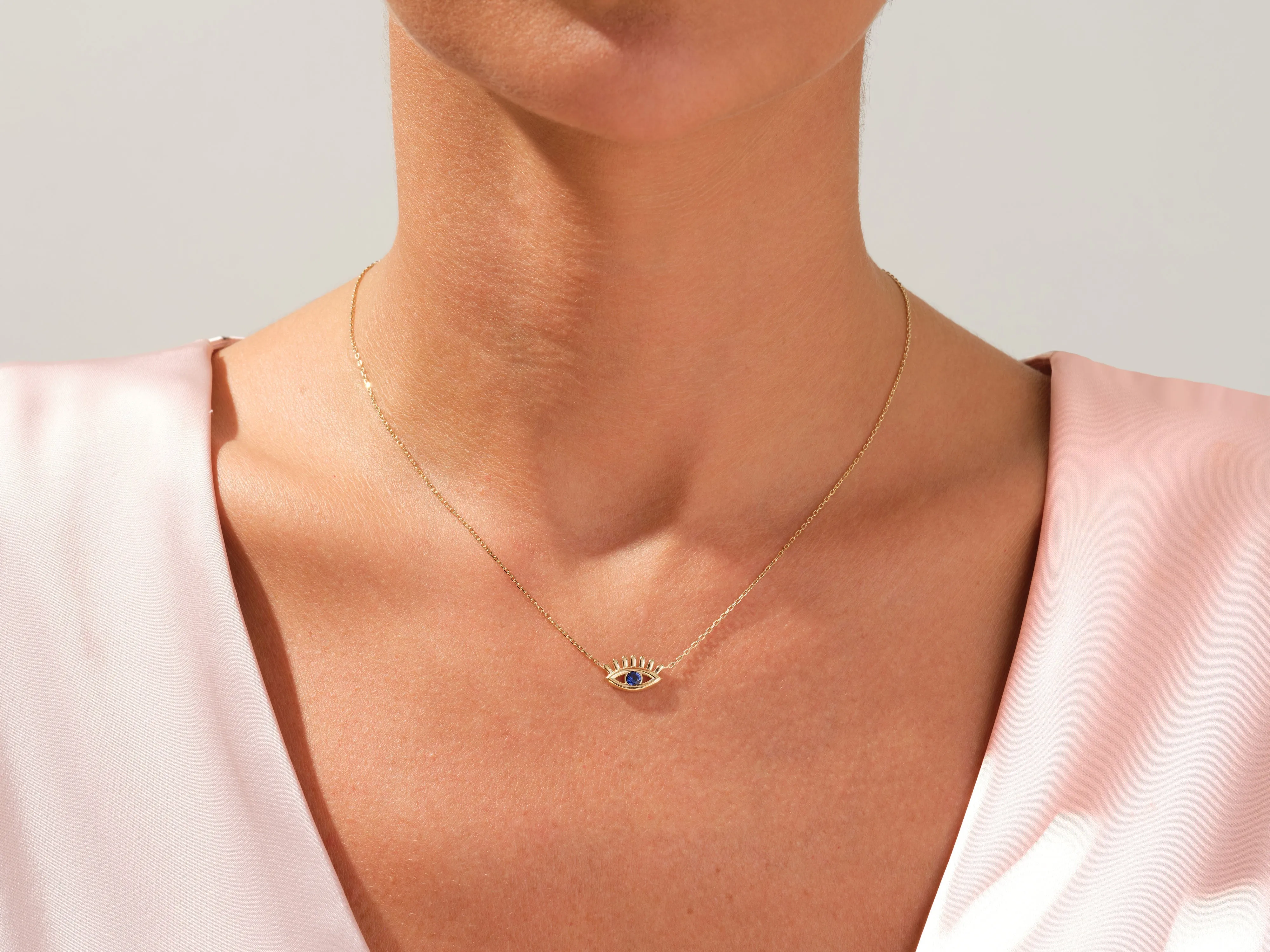 Evil Eye Birthstone Necklace - Gold Vermeil