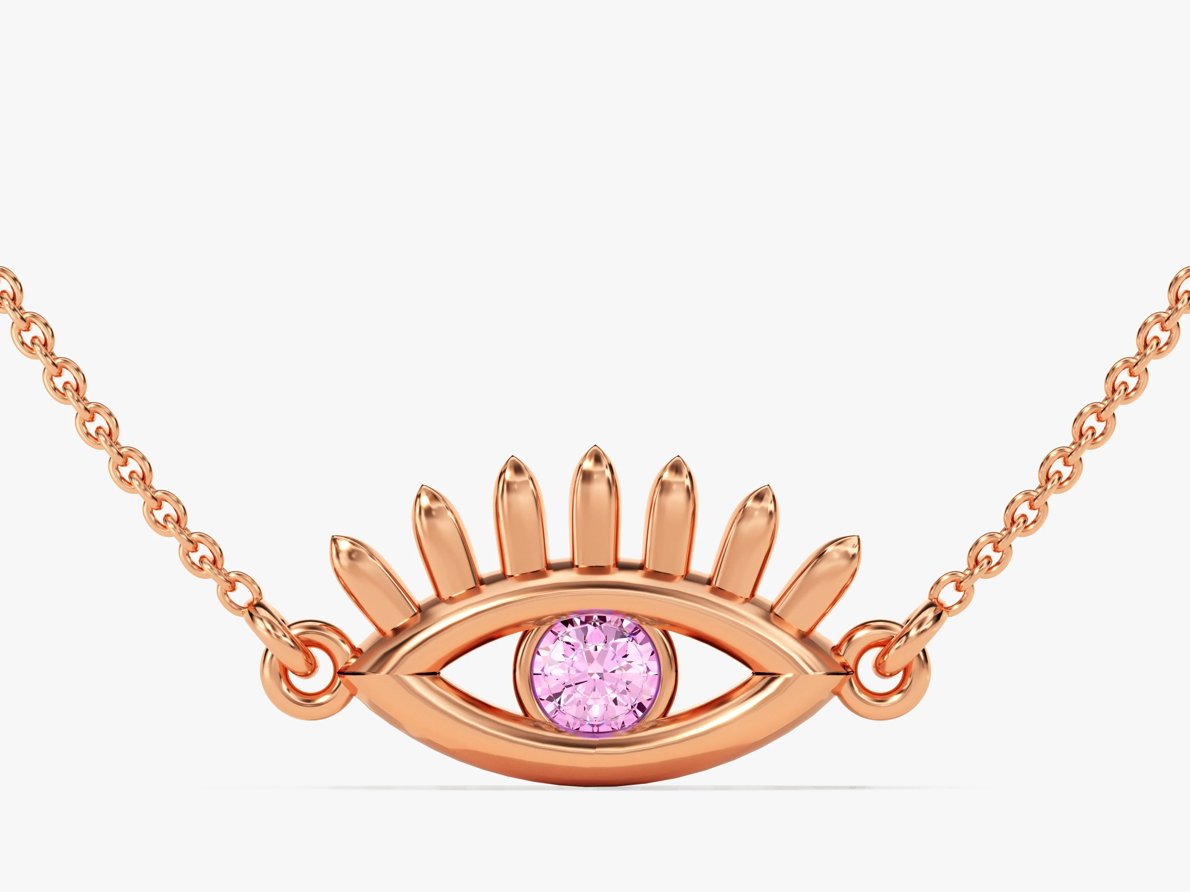 Evil Eye Birthstone Necklace - Gold Vermeil