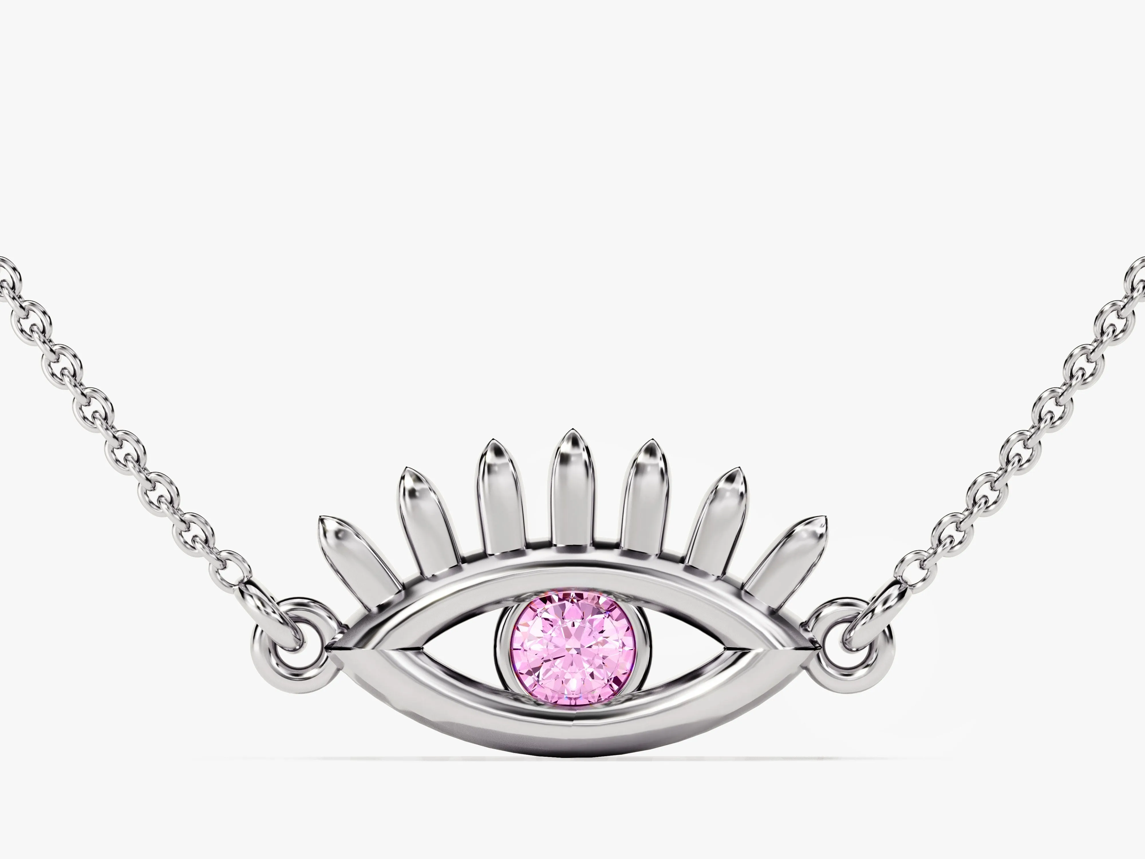 Evil Eye Birthstone Necklace - Gold Vermeil
