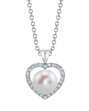 Freshwater Pearl & Diamond Amour Pendant