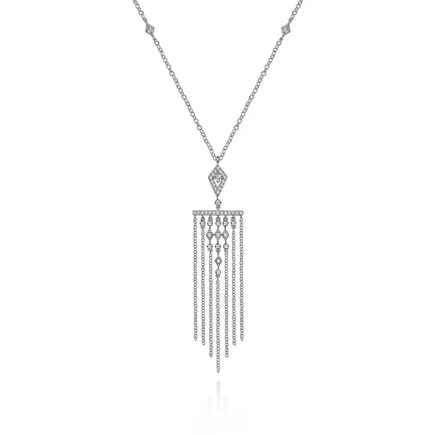 Gabriel & Co. Art Deco Style Diamond Chandelier Pendant