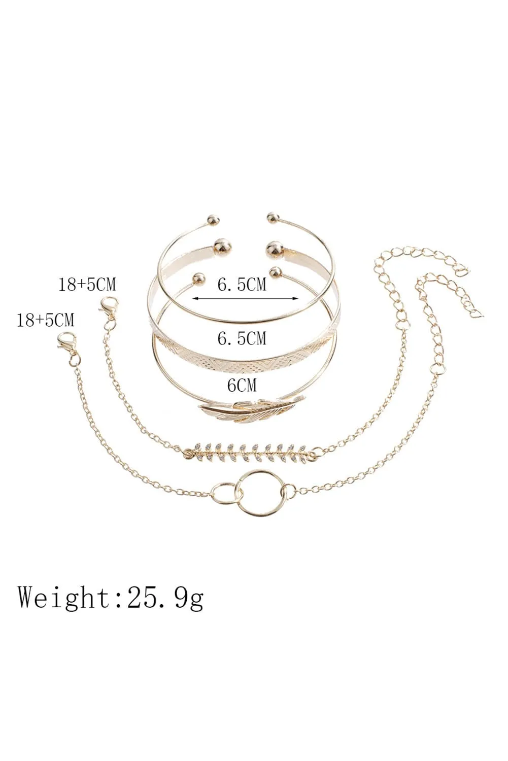 Gold 5Pcs Adjustable Bracelet Set | PRE ORDER