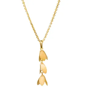 Gold Catkin Flower Pendant