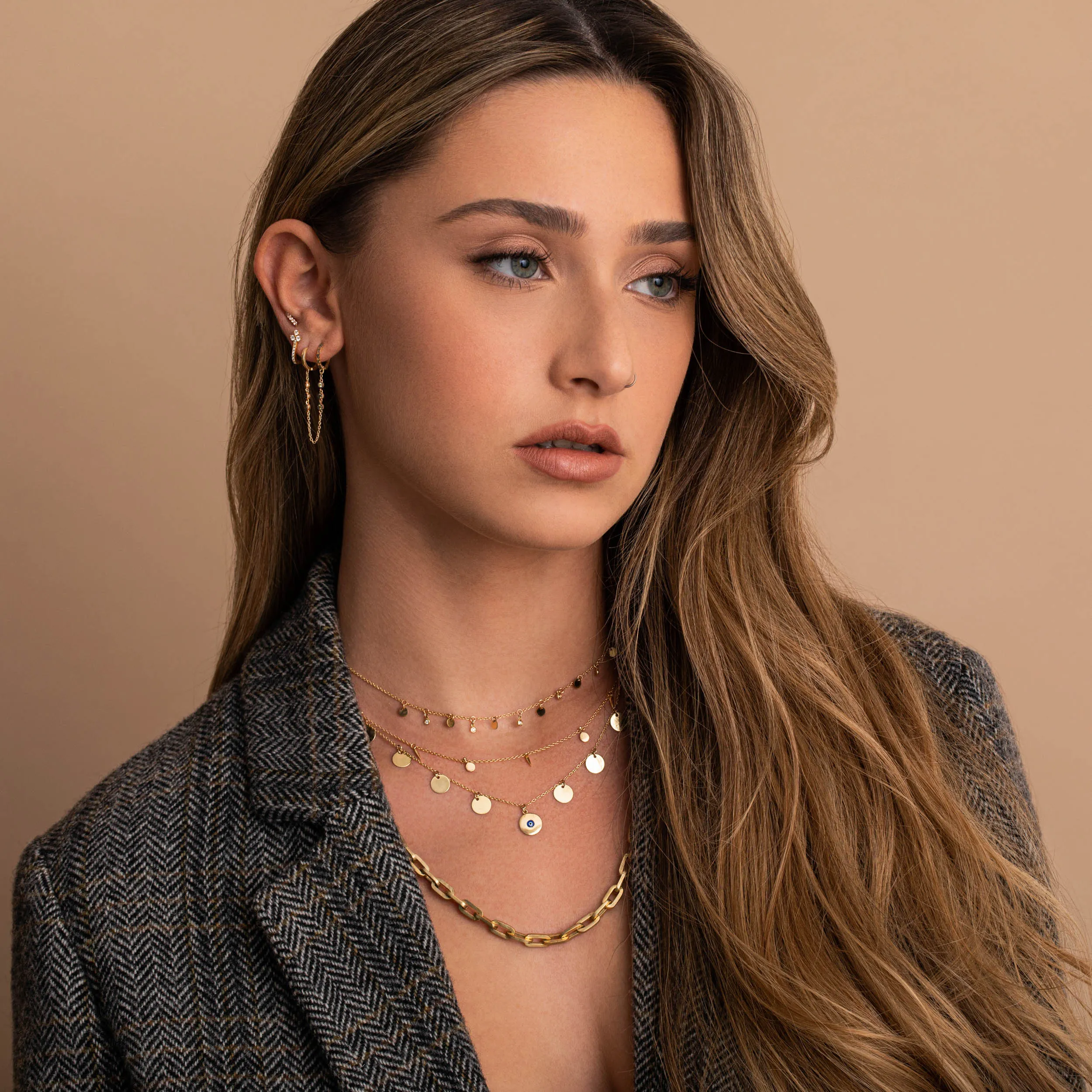 Gold-Filled Gypsy Glam Shakira necklace eye motif