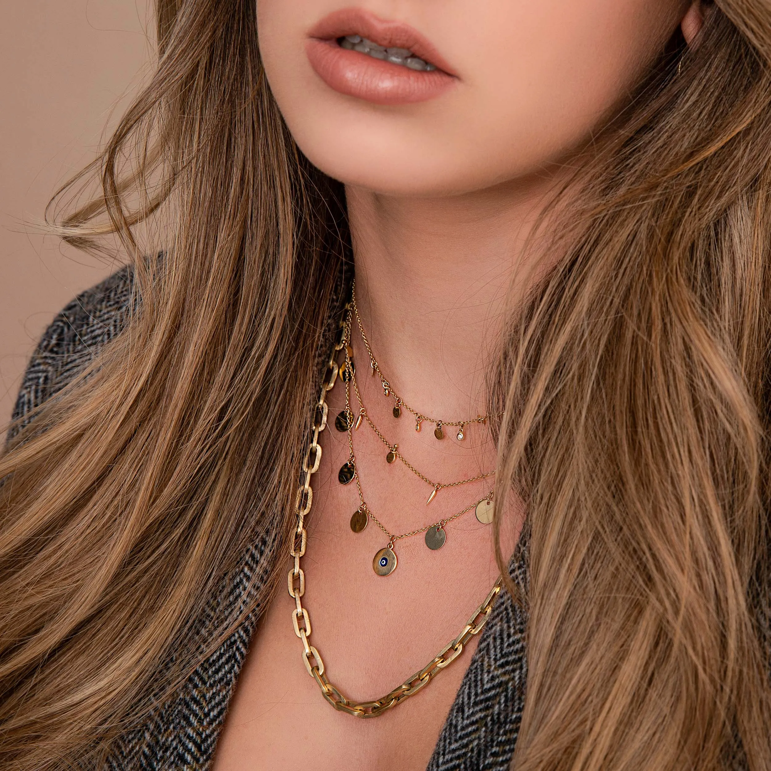 Gold-Filled Gypsy Glam Shakira necklace eye motif