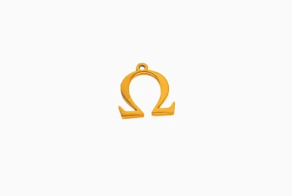 Gold Greek Life "Omega" Charm