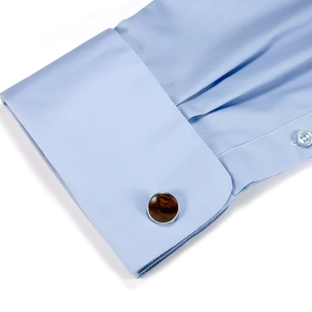 Honduran Rosewood Silver and Wood Cufflinks