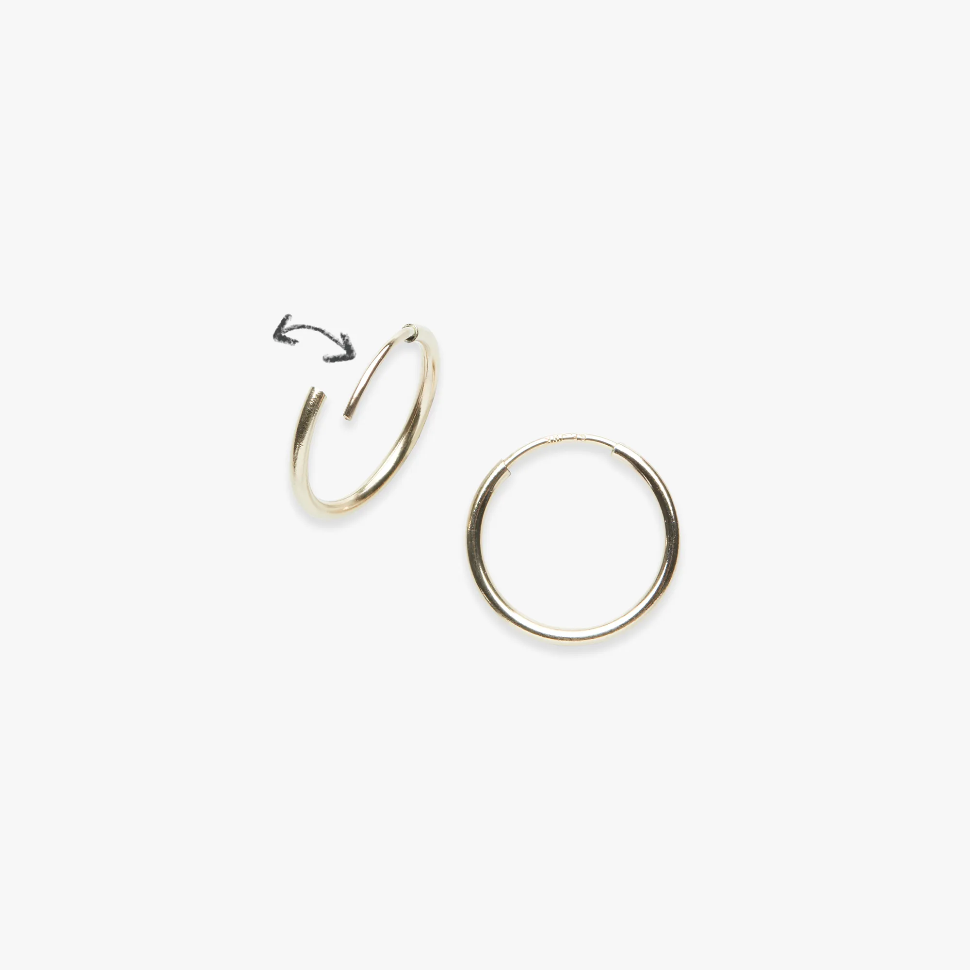 Large minimal plain earring gold filled