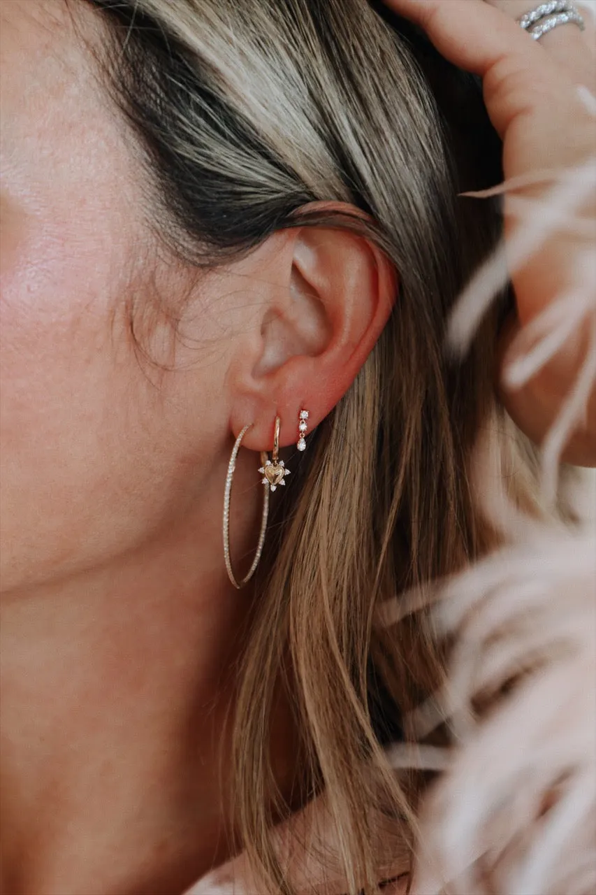 Mini Pear Drop Diamond Studs