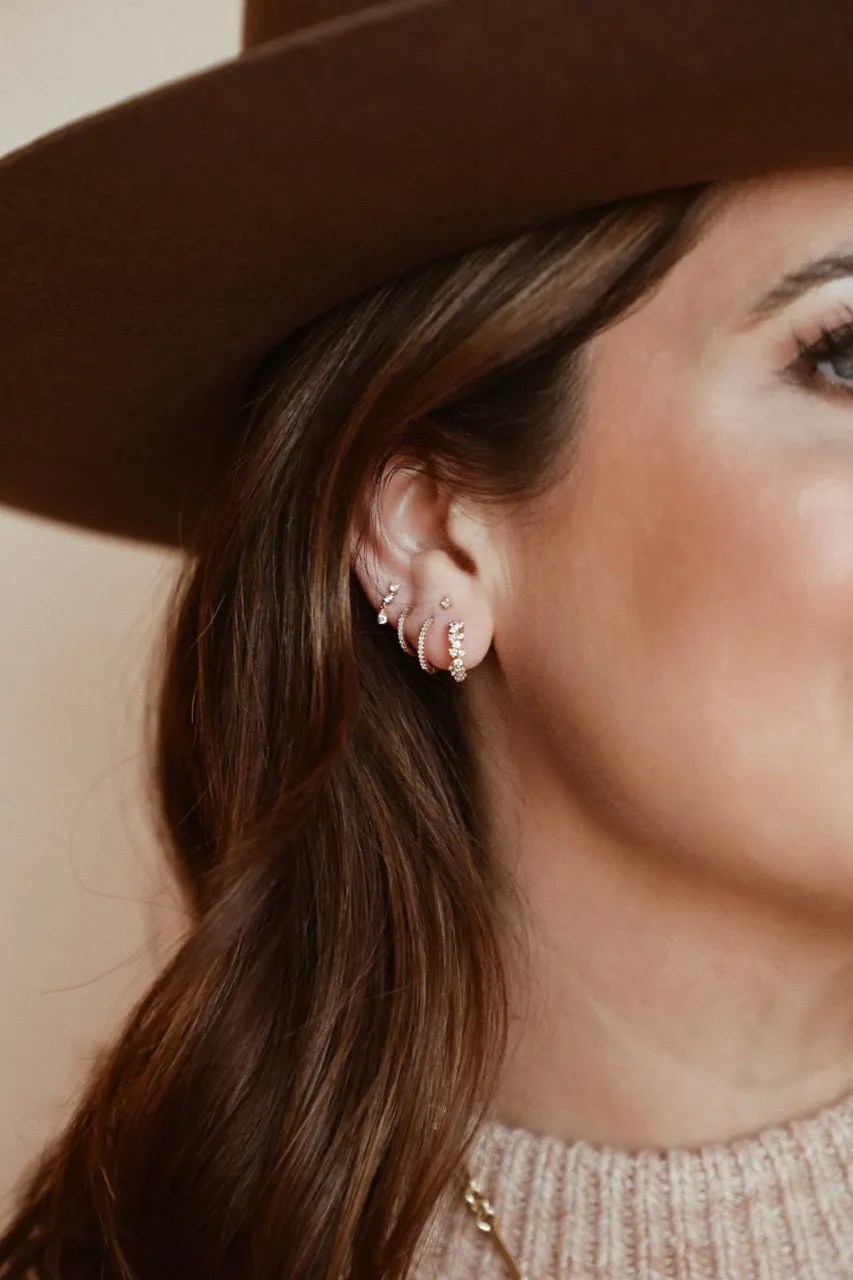 Mini Pear Drop Diamond Studs