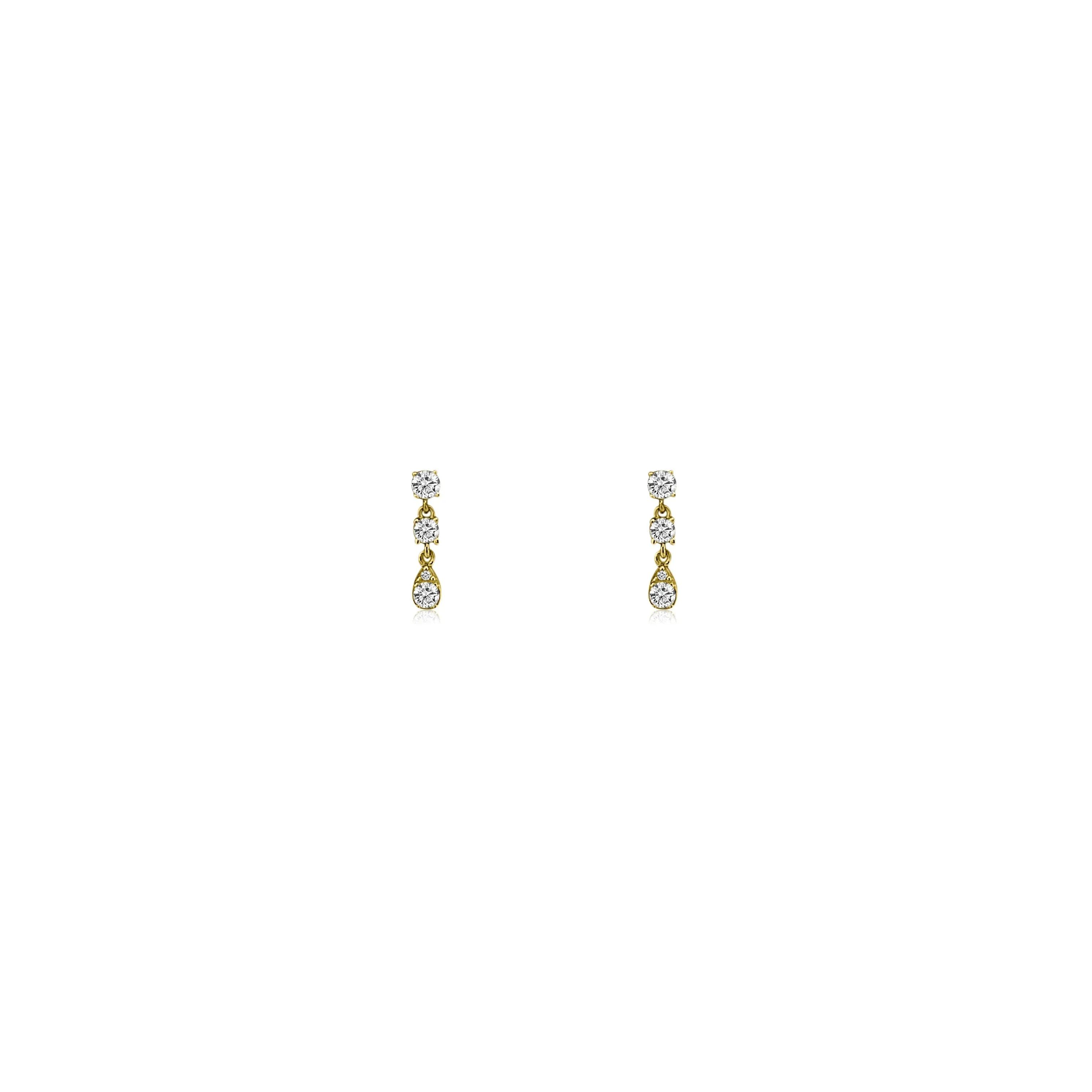 Mini Pear Drop Diamond Studs
