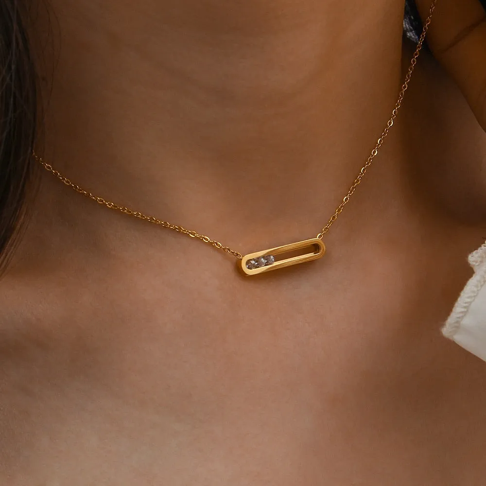 Moving Crystal Necklace