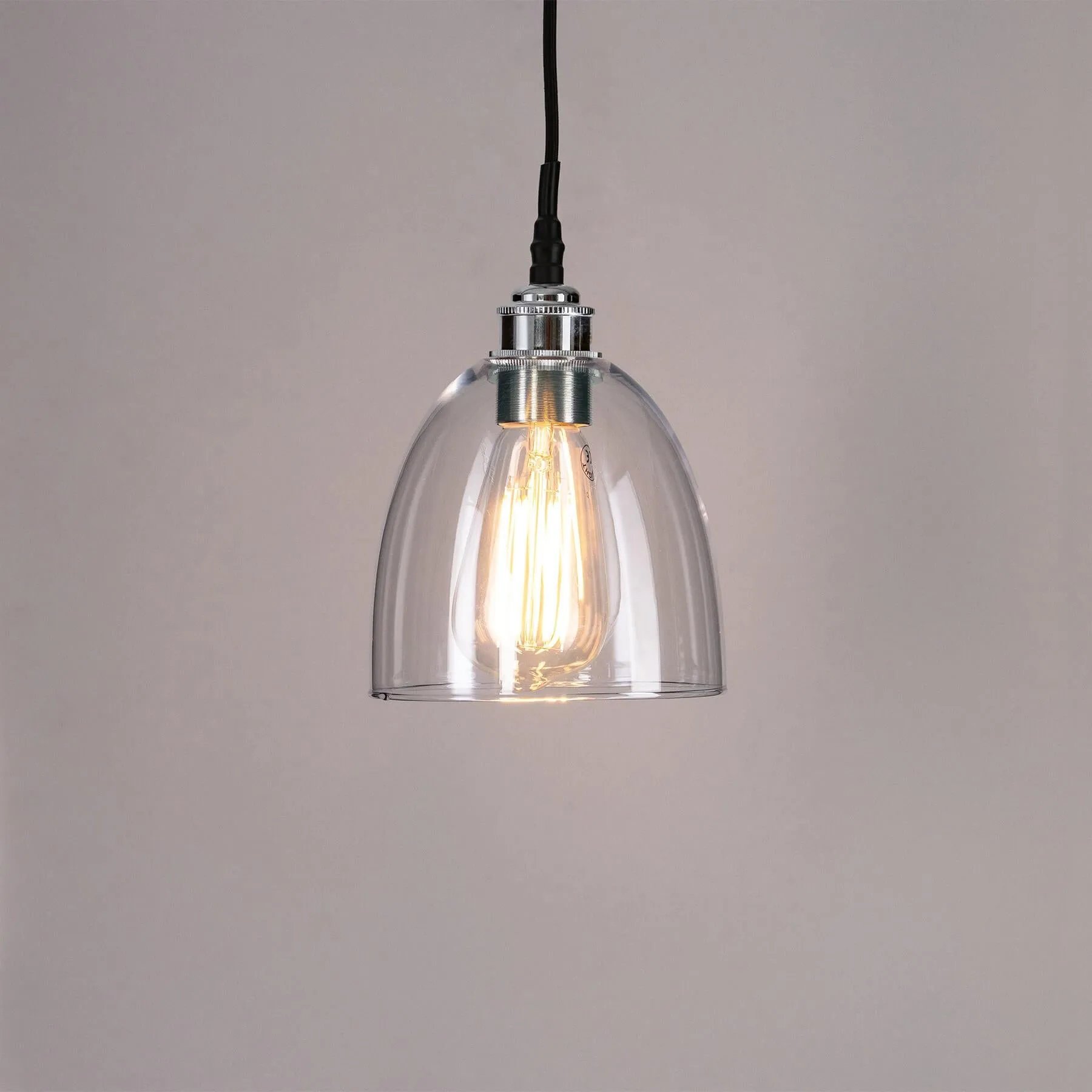 Old School Electric Bell Blown Glass Bathroom Pendant