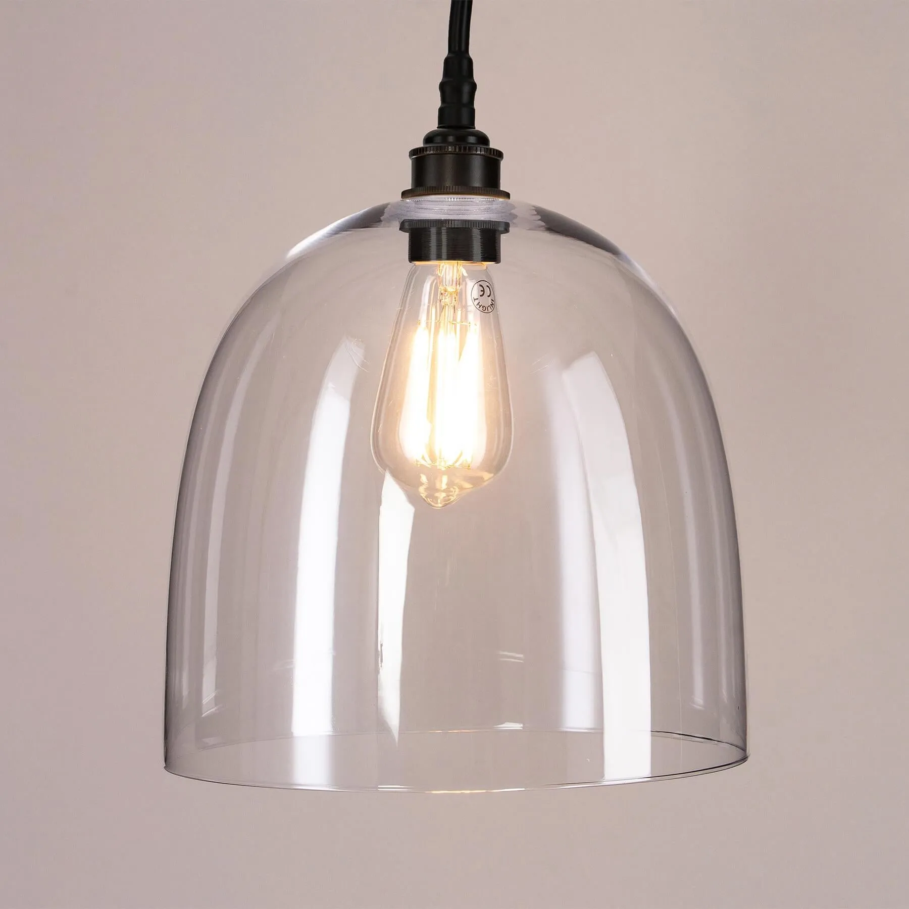 Old School Electric Bell Blown Glass Bathroom Pendant
