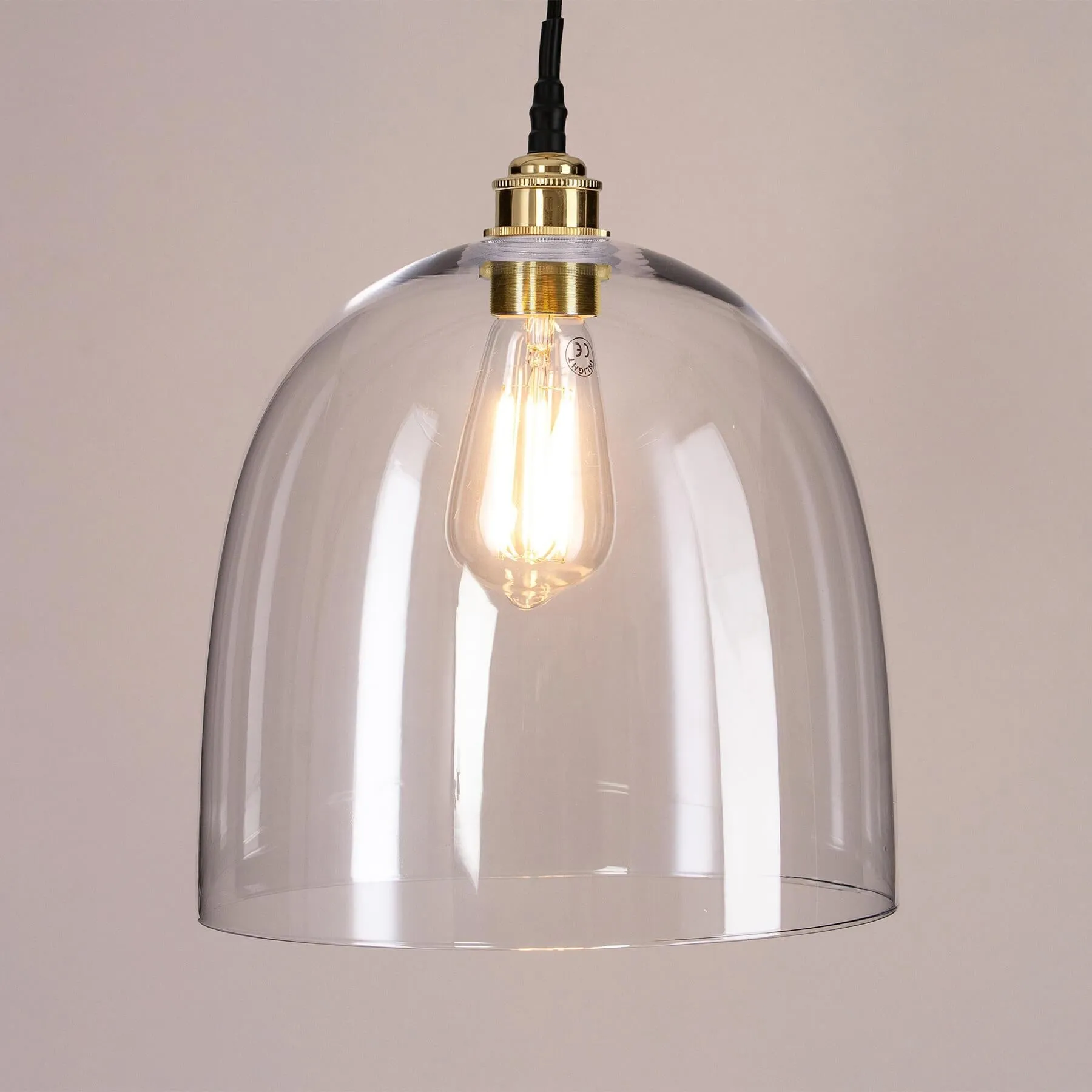 Old School Electric Bell Blown Glass Bathroom Pendant