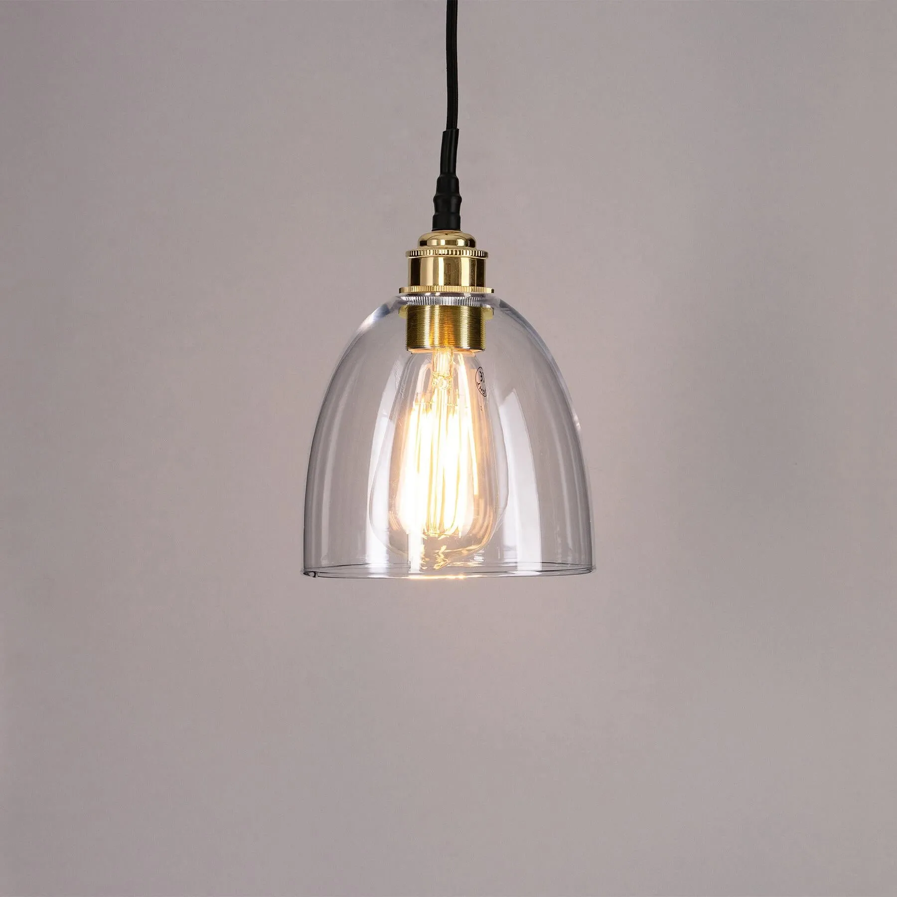 Old School Electric Bell Blown Glass Bathroom Pendant