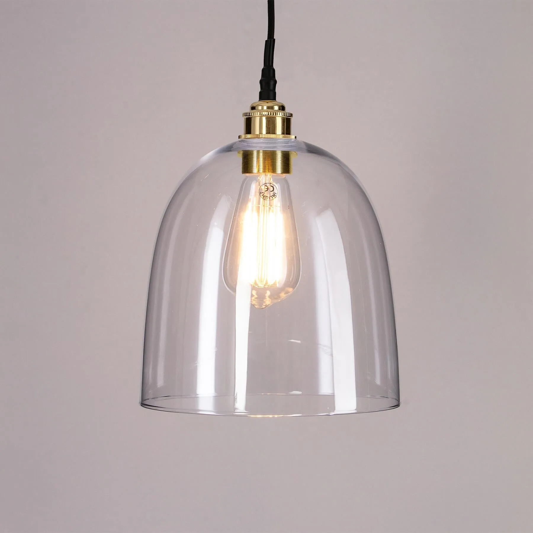 Old School Electric Bell Blown Glass Bathroom Pendant