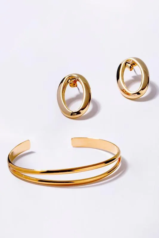 Oval Earring   Bracelet Set