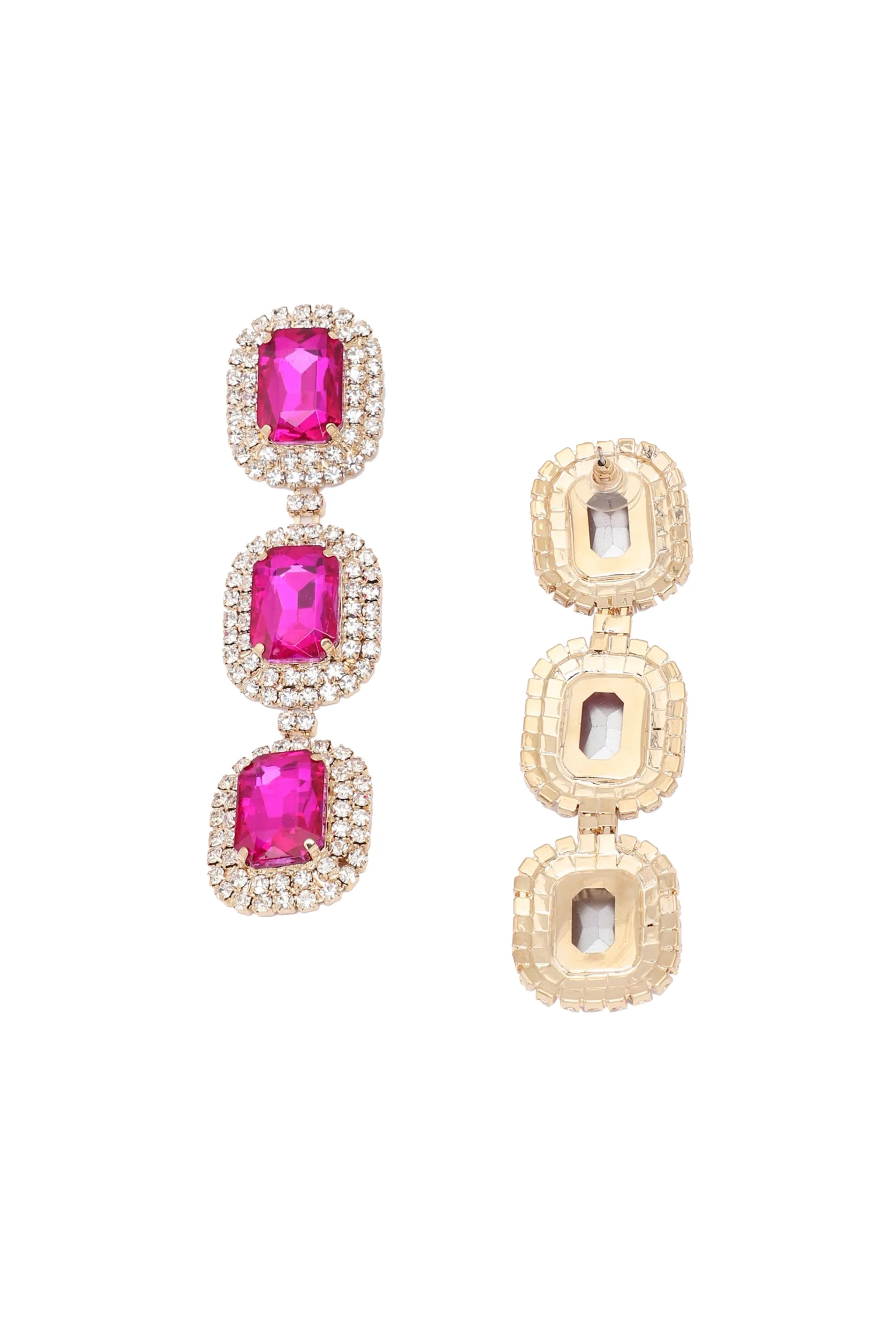 SAMOA PINK CRISTAL DROP EARRINGS