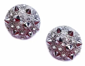 Silver Spikey Stud Earrings