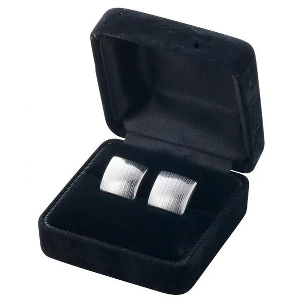 Square Damascus Cufflinks (Mirror Finish)