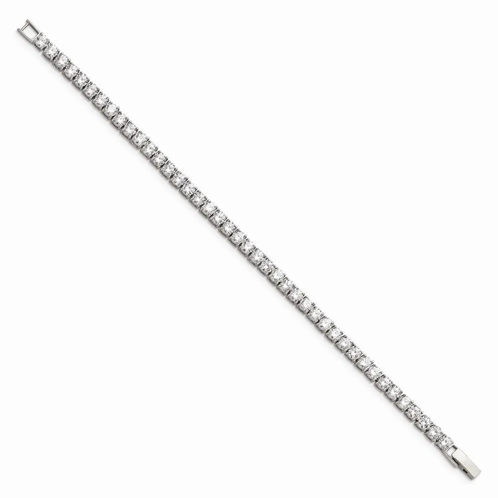 Stainless Steel CZ 7.5in Bracelet