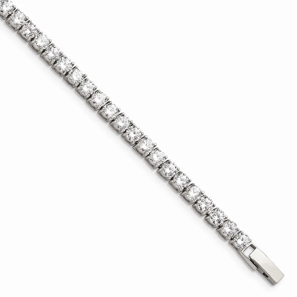 Stainless Steel CZ 7.5in Bracelet