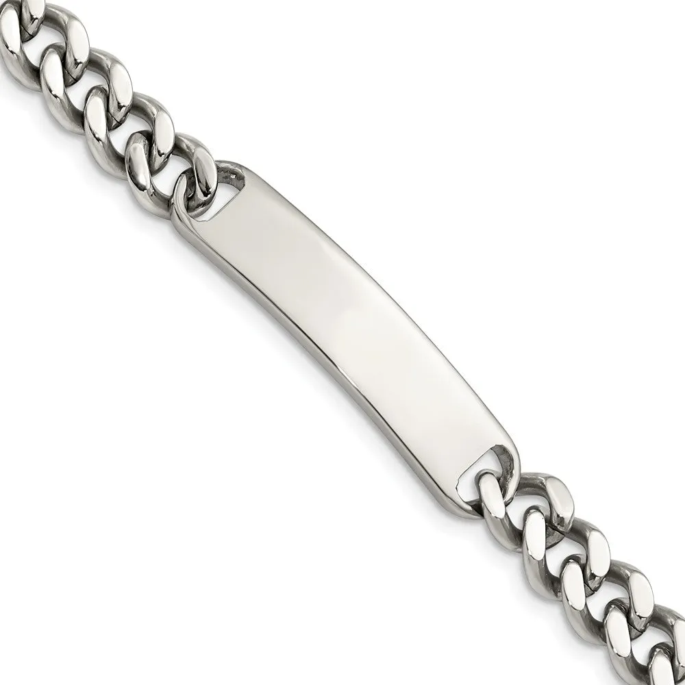 Stainless Steel ID Plate 8.5in Polished Bracelet