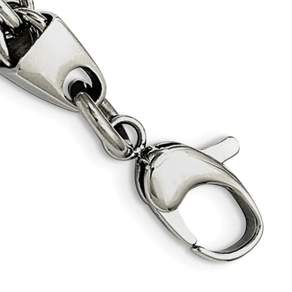 Stainless Steel Moveable Pieces Antiqued 8.25in Bracelet