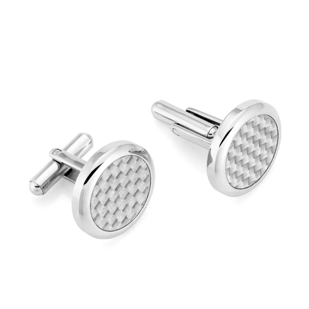 Stainless Steel Round Fancy Cufflinks