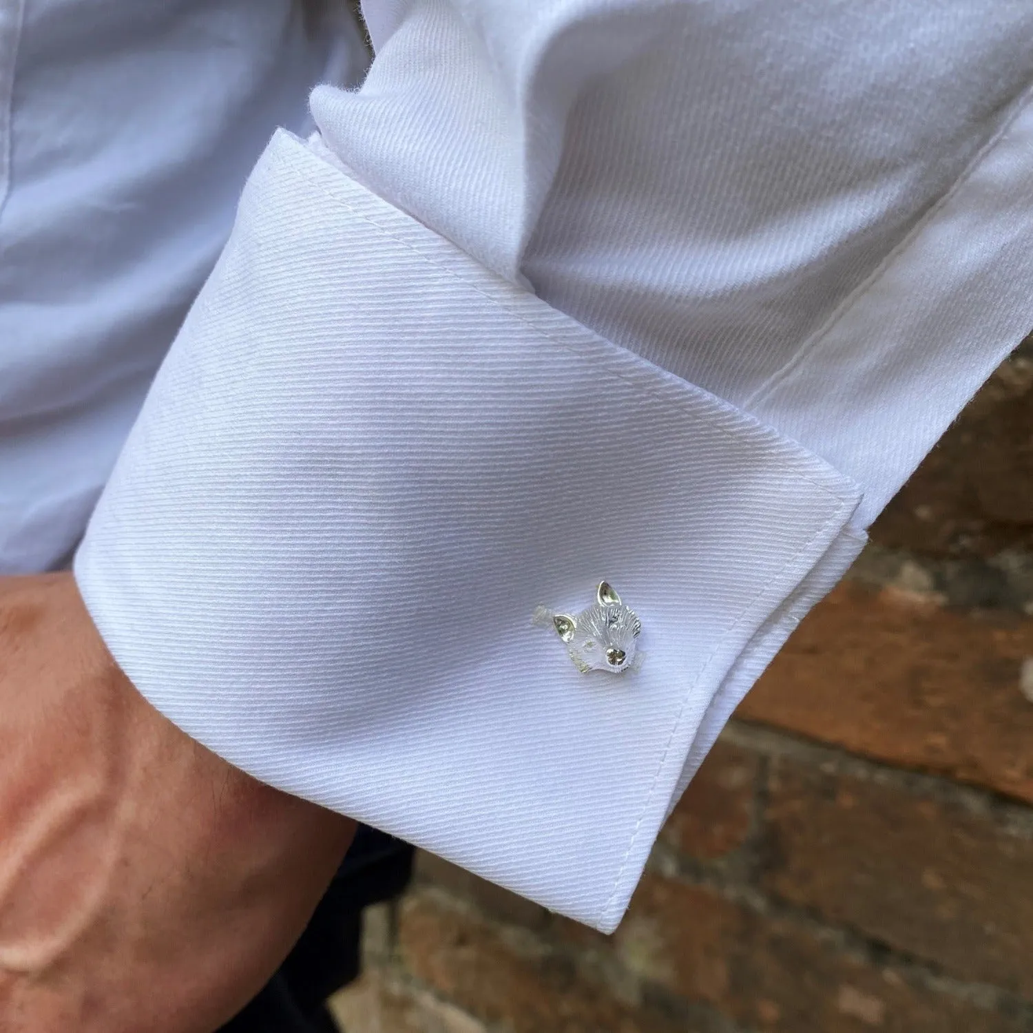 Sterling Silver Fox Mask Cufflinks