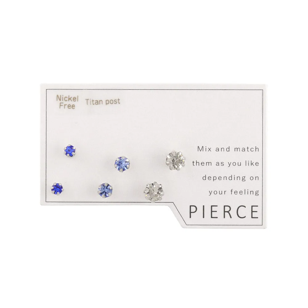 Stone Stud Earring Set